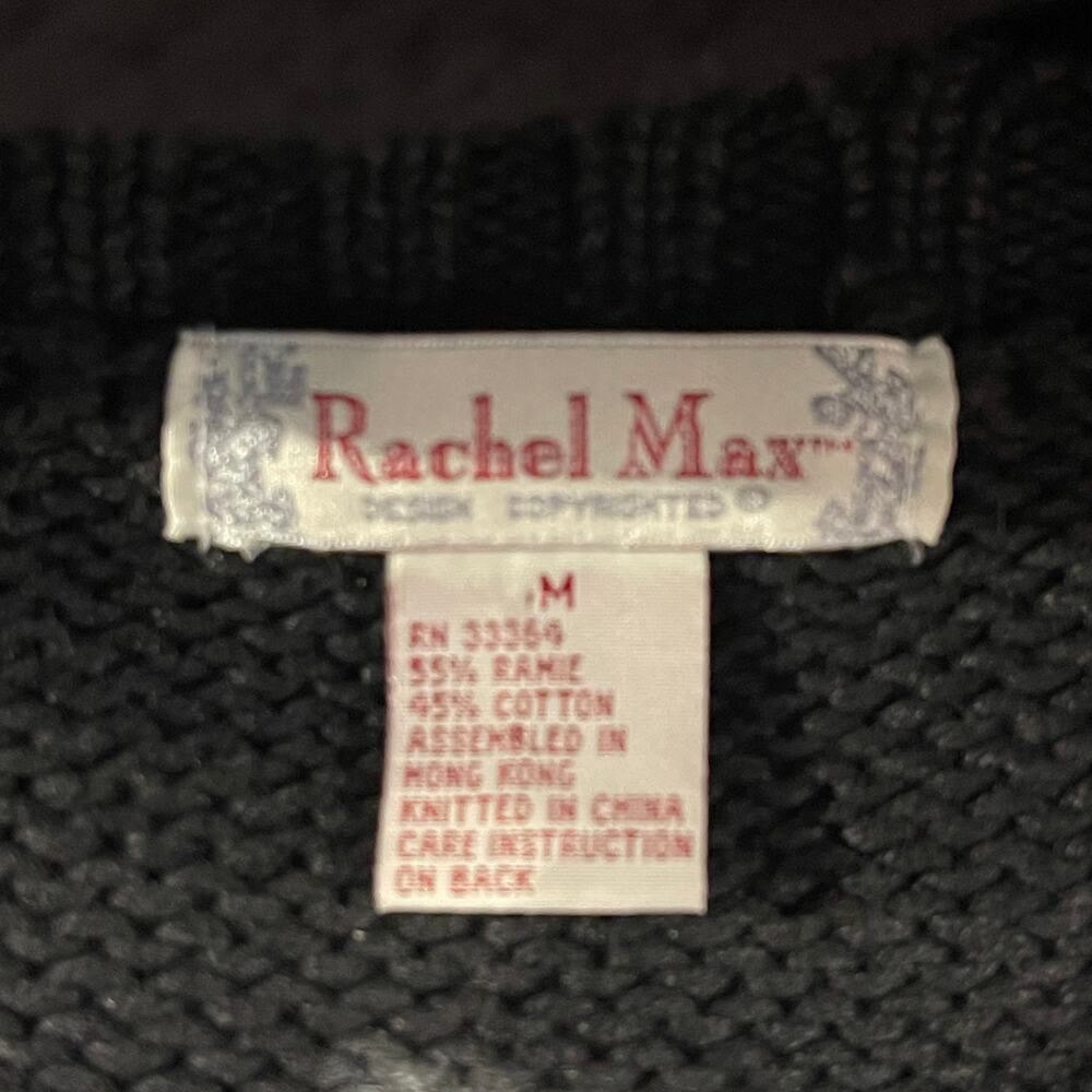 VINTAGE 90s Rachel Max Autumn Roses Tunic Sweater Size Medium - Picture 4 of 5